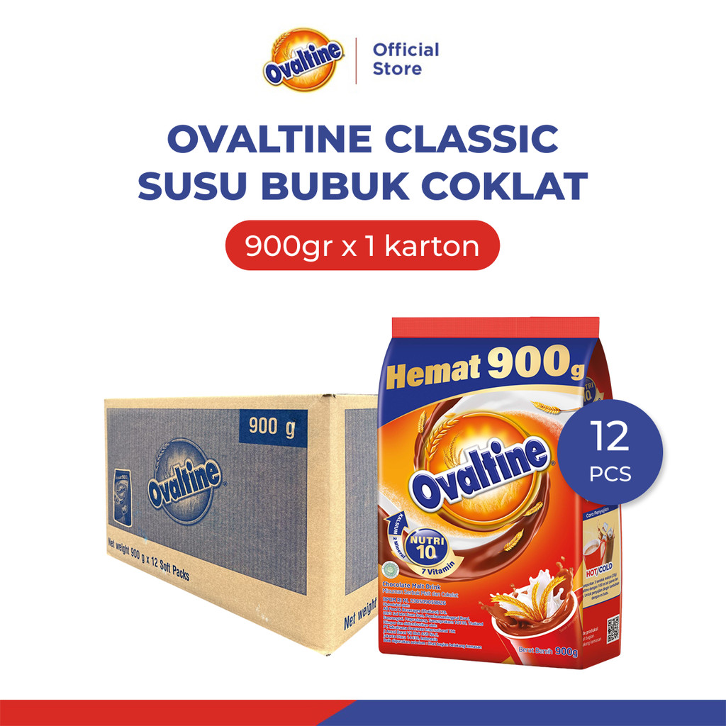 

Ovaltine Classic Susu Bubuk Coklat 900g - 12pcs