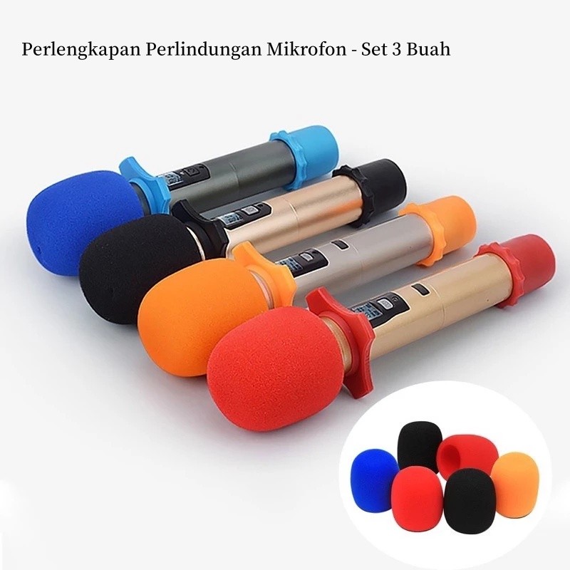 Set Ring + Busa Mic Karaoke Karet Cover DISPOSABLE KARAOKE COVER MIC SARUNG MIC PELINDUNG MIC PEMBUN