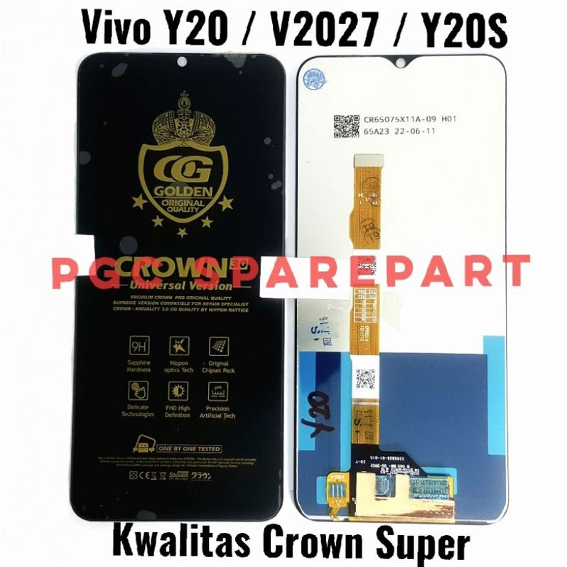 Crown Super - LCD Touchscreen Fullset Vivo Y01 V2166 / Y3s V1901A V1901T / Y11s V2028 / Y12A V2102 /