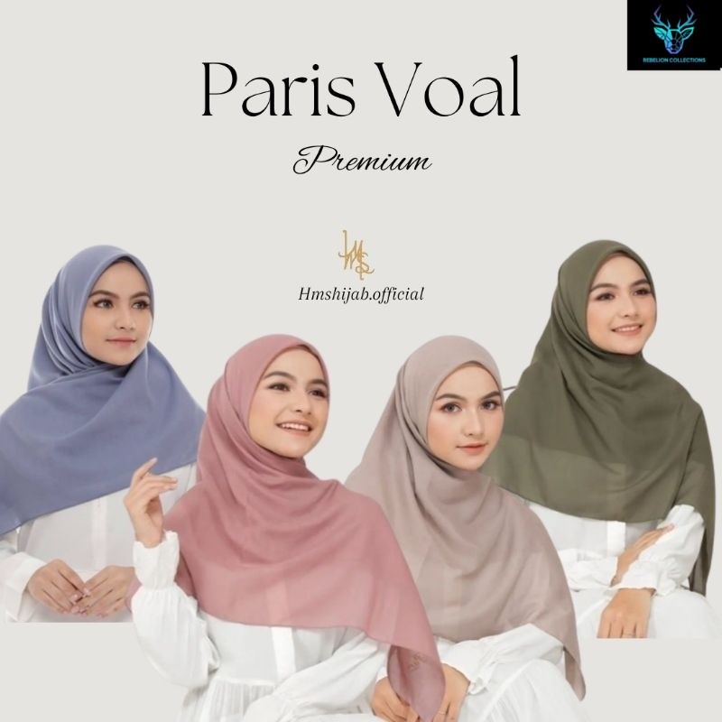 Jilbab Paris Premium / Jilbab Voal Paris / Segiempat Paris Premium / Hijab Voal Polos / Jilbab Paris