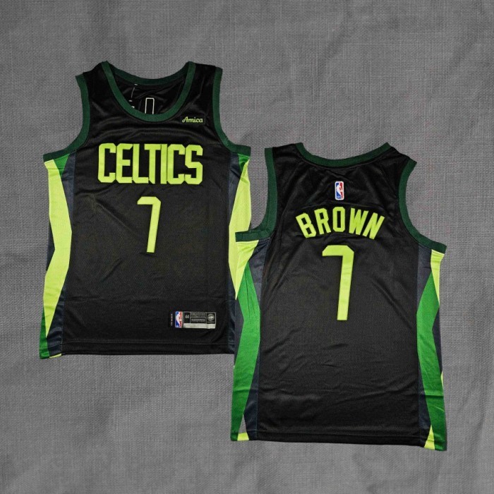 BORDIR BAJU JERSEY BASKET SWINGMAN JAYLEN BROWN BOSTON CELTICS CITY EDITION 2025 #7