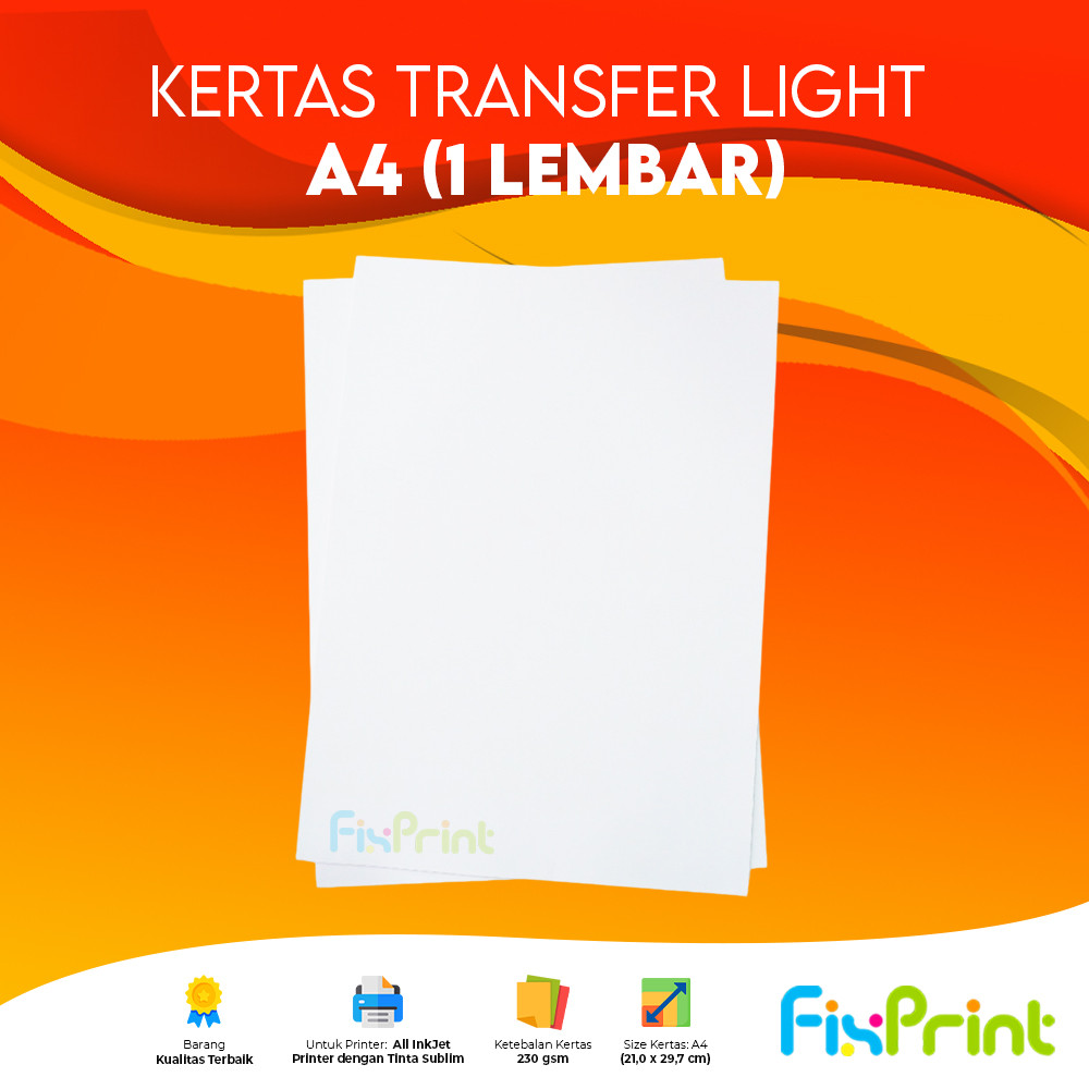 

Kertas Xantri Transfer Sublim Light A4 230gsm Transfer Paper Light Gray Sublime Kertas Light A4 230 gsm lembaran