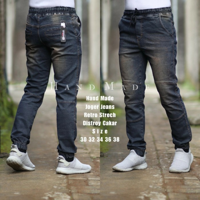 Celana Jeans Joger Pria JUMBO - Jeans Pinggang Karet