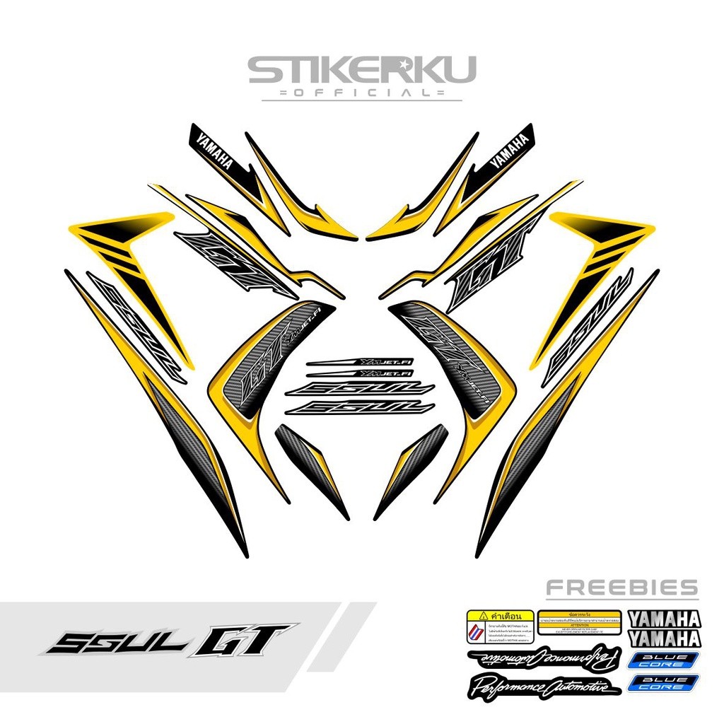 STRIPING SOUL GT 115 BLUECORE MOTIF 4 TAHUN 2014 / GEN 2 / MIO SOUL GT 115/ LED / STIKER/ STICKER
