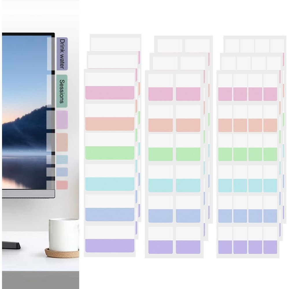 

420pcs Sticky Index Tabs File Flags File Index Tabs Writable Page Markers for Labeling Organizing Documents File Folders Books