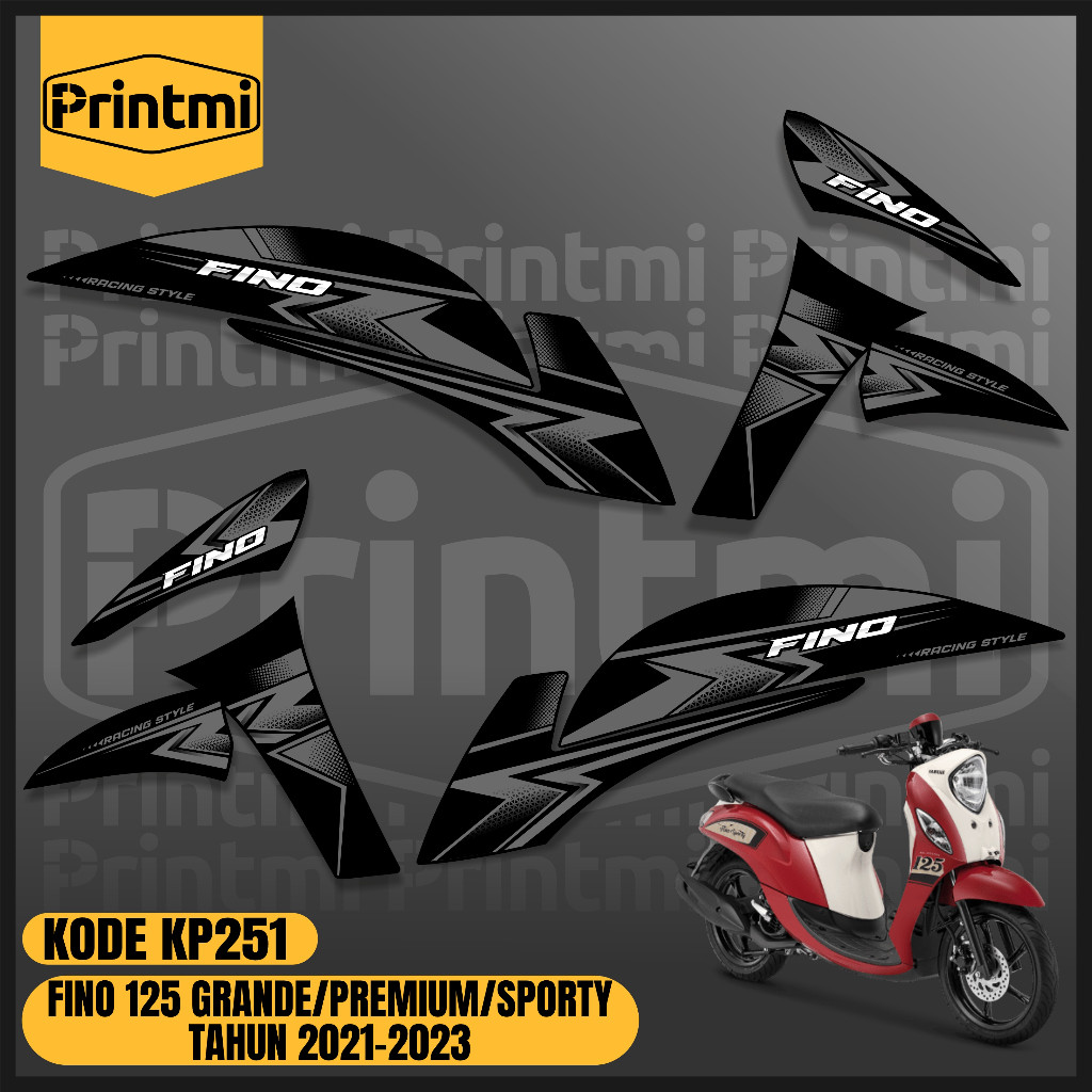 Striping Stiker Motor Fino 125 Grande Premium Sporty 2021-2024 Variasi Yamaha Modifikasi