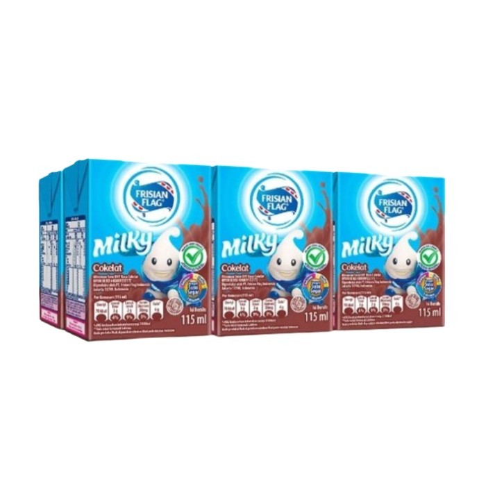 

Frisian Flag Susu Cair Uht Milky / Nutribrain Choco 6X115mL