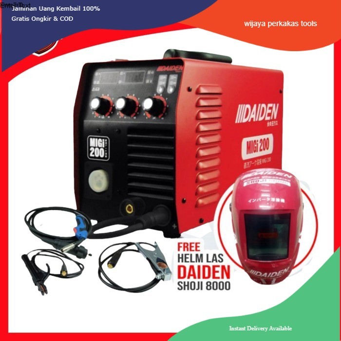 DAIDEN MESIN LAS CO2 MIG MAG 200A GASLESS DAIDEN MIG MIGI 200