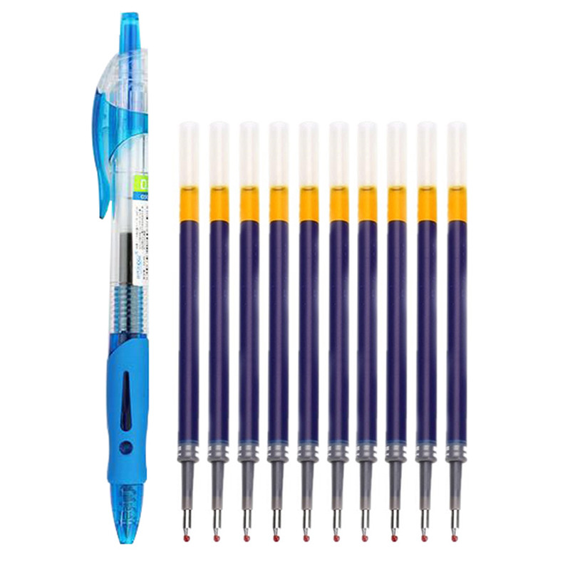 

11 PCS/lot 0.5mm Press Gel Pen Refill Set Black Blue Red Ink Maker Pens School Office Student Exam Writing Stationery Supply