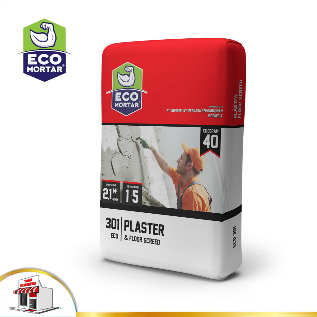 Semen Instan Eco Mortar 301 Plester 40kg Plaster Perata Lantai ECO301
