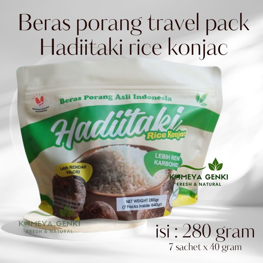 

HADIITAKI Travel Pack Beras Porang Shirataki Konjac Rice diet rendah kalori isi 7 sachet
