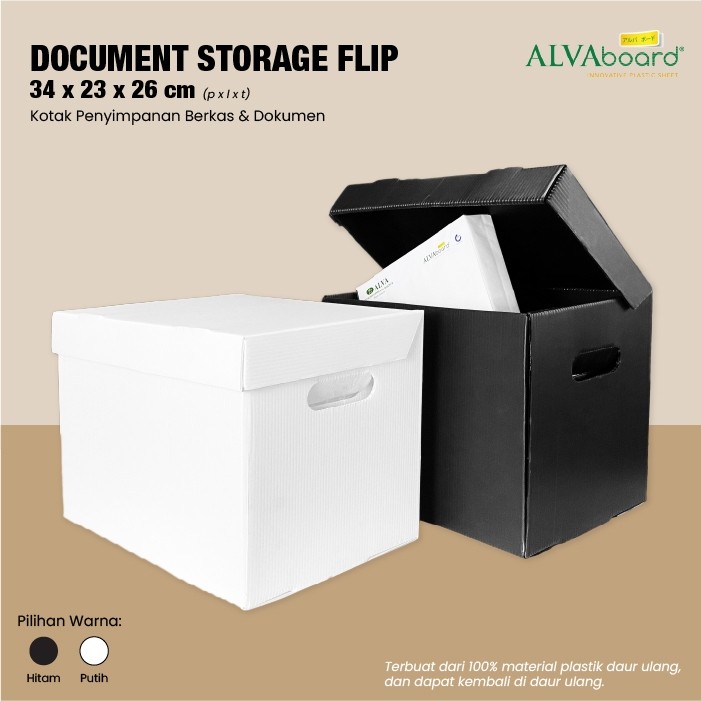 

[FLASH SALE] Kardus Dokumen Arsip ALVAboard Box Flip Ukuran 34x23x26 Cm (P X L X T) NM04