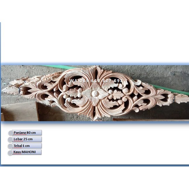 Ornamen Ukiran Dekorasi Kayu Tempel Dinding Mebel Jepara Motif Selayar Besar