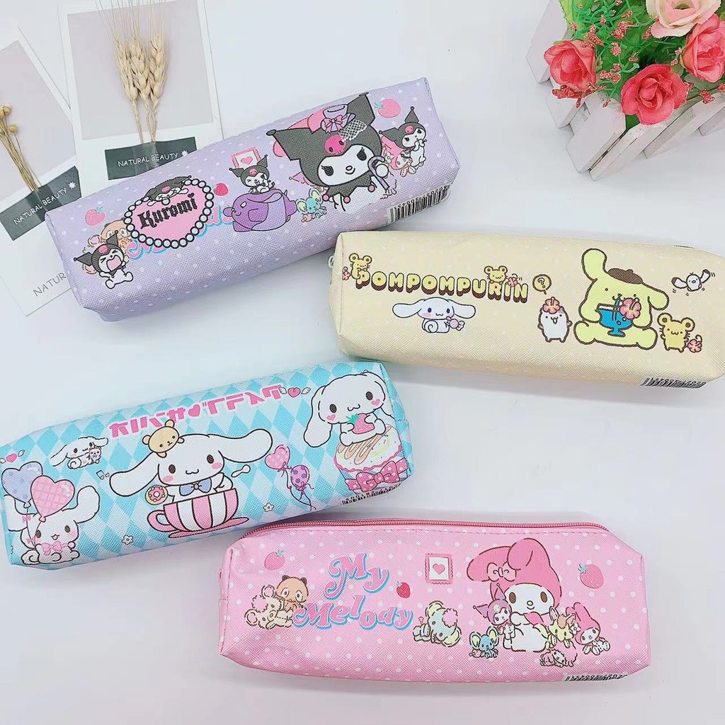 

Cinnamoroll Kuromi My Melody Pompompurin Sanrio Pencil Pouch Pen Case Cute Cosmetic Bag Girls Student Supplies Stationery Gifts