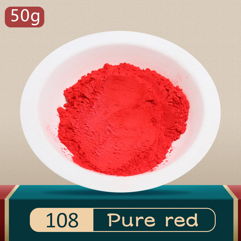 

Pure Red Mica Pigment Pearl Powder DIY Mineral Dye Colorant Dust YB108 for Soap Crafts Ceramic Color