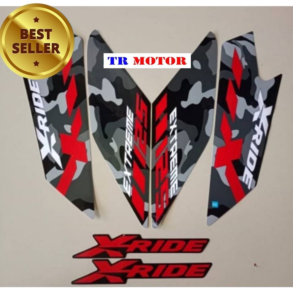 Original Asli Striping stiker polet yamaha x-ride xride 125 2020 2021 hitam list standar -TR Motor