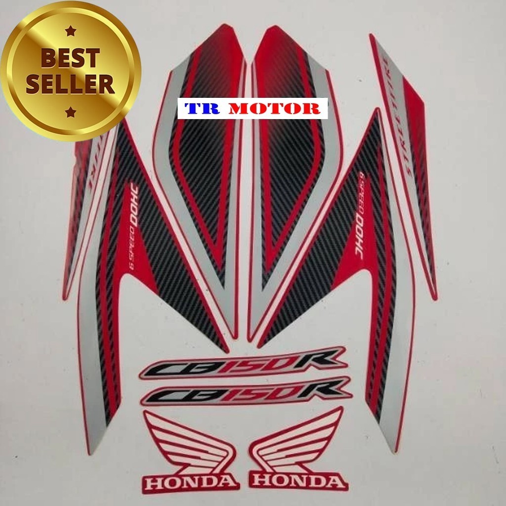 Striping stiker polet list motor honda cb150r cb 150 r 2016 merah stiker motor list body standar
