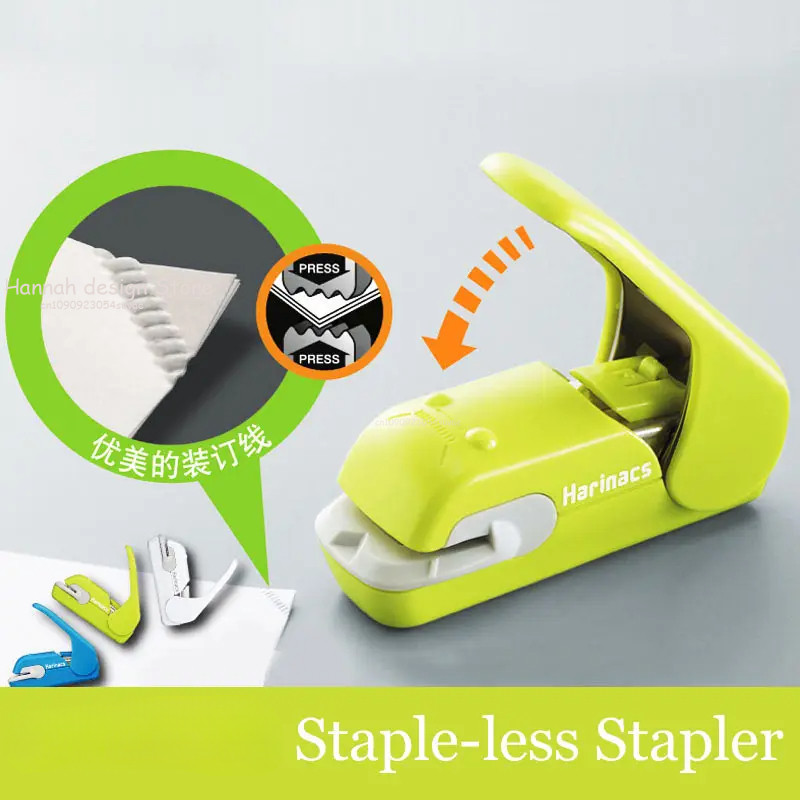 

Hand-held Mini Safe Stapler without Staples Staple Free Stapleless 7 Sheets Capacity for Paper Binding Business School Office