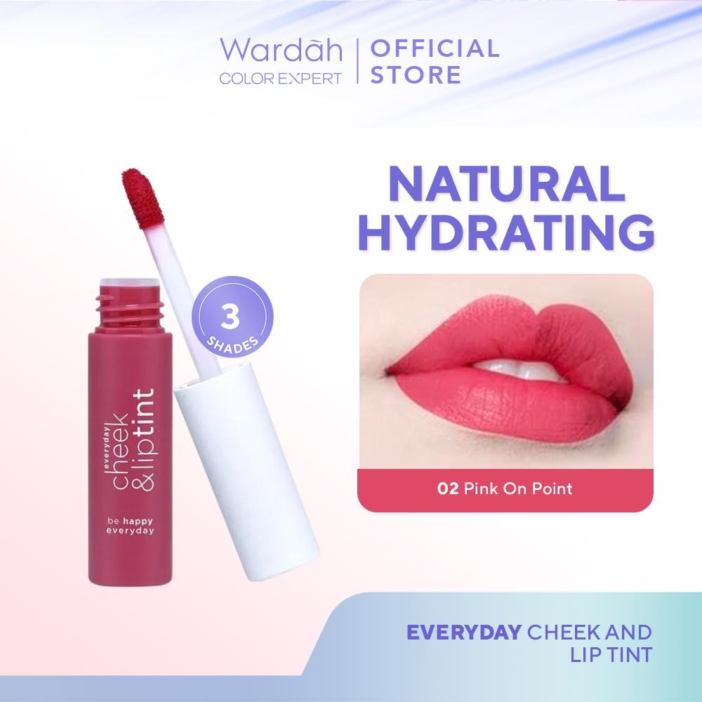 WARDAH Everyday Cheek and Lip Tint - Warna Intense - Hasil Natural Ala Korea - Vitamin E+Oil - Aroma