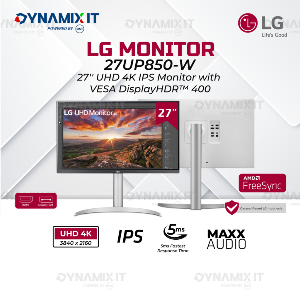Monitor LG 27UP850-W 27" UHD 4K IPS Monitor with VESA DisplayHDR