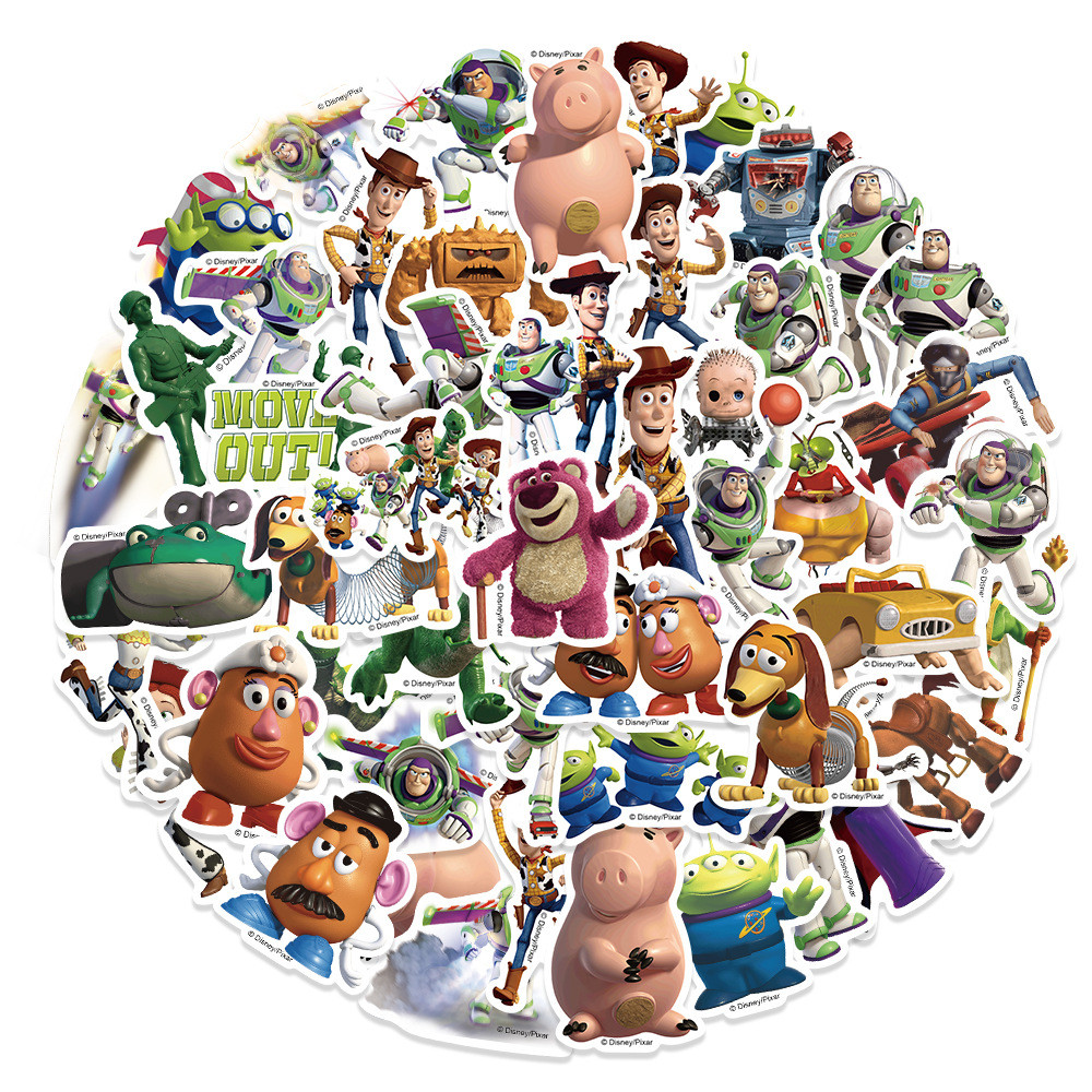 

50PCS Disney Cartoon Toy Story Stickers Movie Anime Decal Skateboard Guitar Laptop Cute Kawaii Sticker Pack Kids Girl Boy Toys