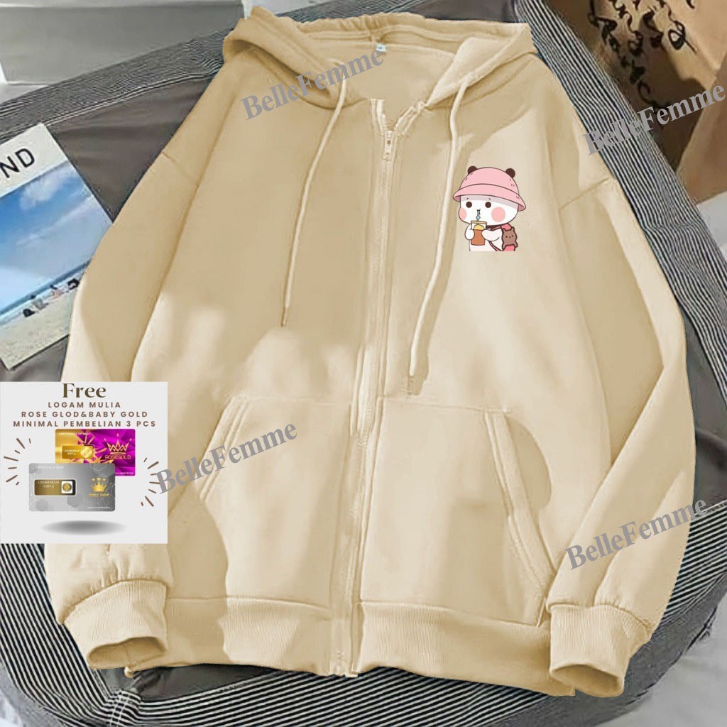 BEST SELLER jacket zipper resleting l xl xxl xxxl xxxxl hoodie wanita pentol boba cute jacket couple