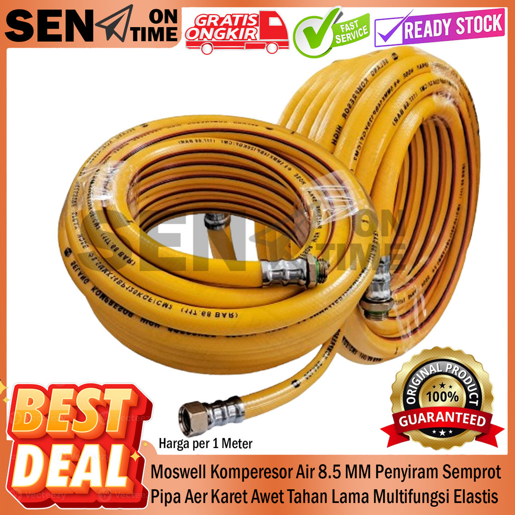Moswell Kompresor Angin 8.5 Mm Per 1 Meter Slang Angen Air Hose Tekanan Tinggi Aer Komperesor Comper