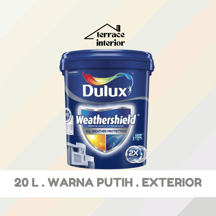 Cat Tembok Dulux Weathershield Exterior 20 L Putih Semi Gloss