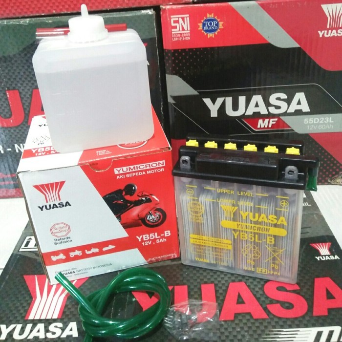 Aki Motor Yamaha Mio Sporty Mio Smile Yuasa YB5L B GM5Z 3B Aki Basah