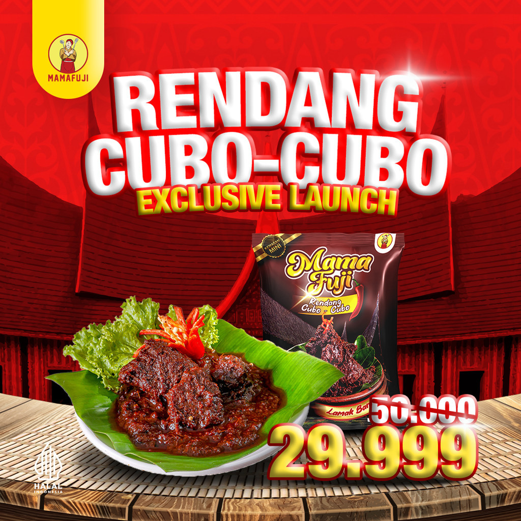 

[NEW LAUNCHING] Mamafuji - Rendang Daging Cubo-Cubo 80 Gram (Kemasan Cicip) Isi 1 Potong Daging