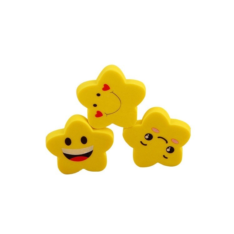 

Penghapus Pensil Bintang Karakter Emoji Smile Set 3pcs & 891
