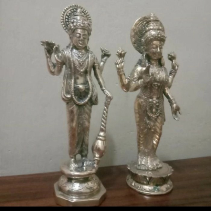 patung dewa wisnu n dewi laksmi 1set