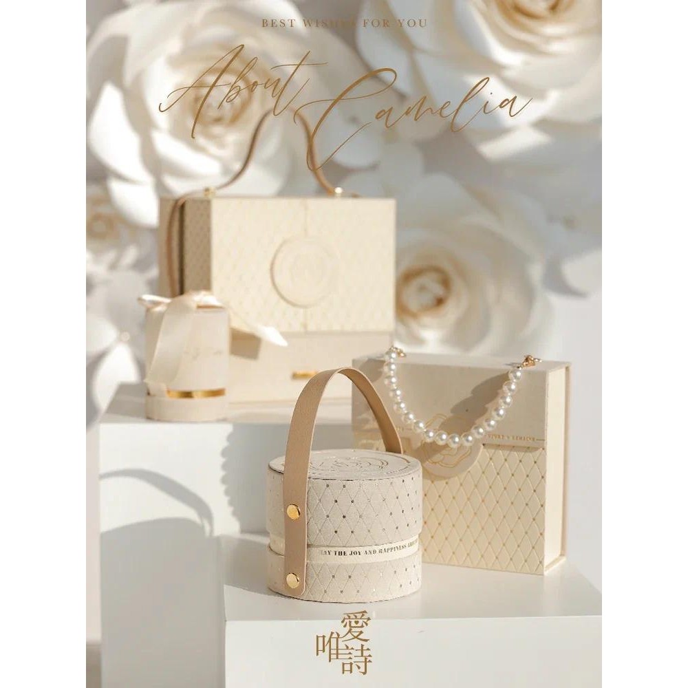 

Champagne Golden Wedding Gift Box Wedding Candies Box Hand-Held Bridesmaid Hand Gift Empty Packing