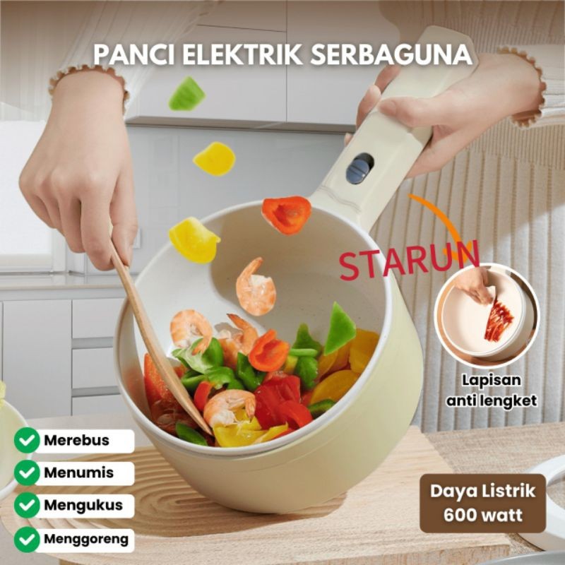 Panci Listrik Serbaguna 1.8L/Panci Listrik Multifungsi/Panci Elektrik Penggorengan