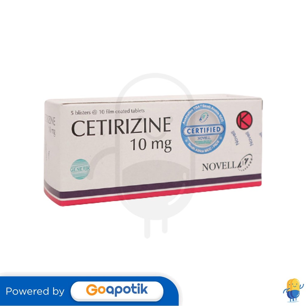Cetirizine Novell 10 Mg Box 50 Tablet
