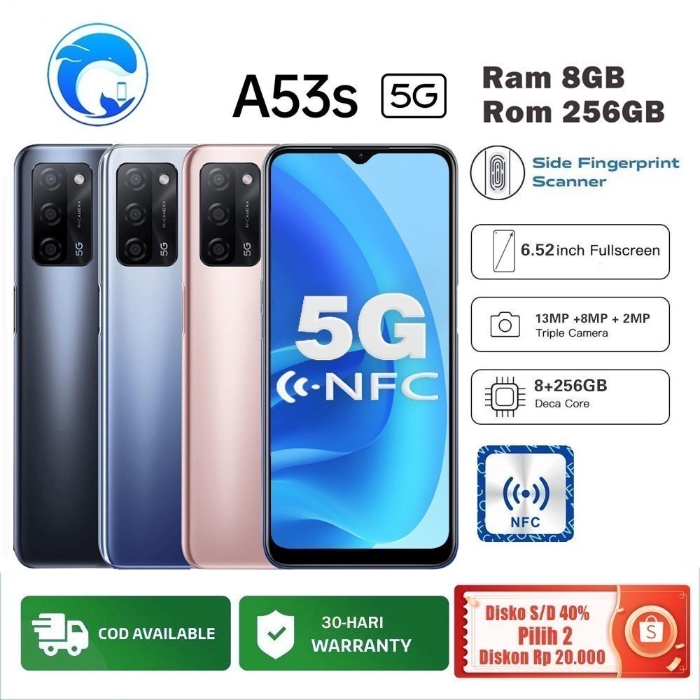 hp oppo A53s RAM 8GB/ 256GB 6.52 inch baru SmartPhones handphone murah