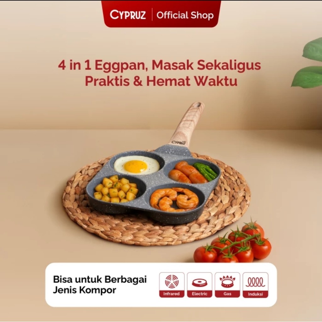 Cypruz Egg Pan 4 Lubang