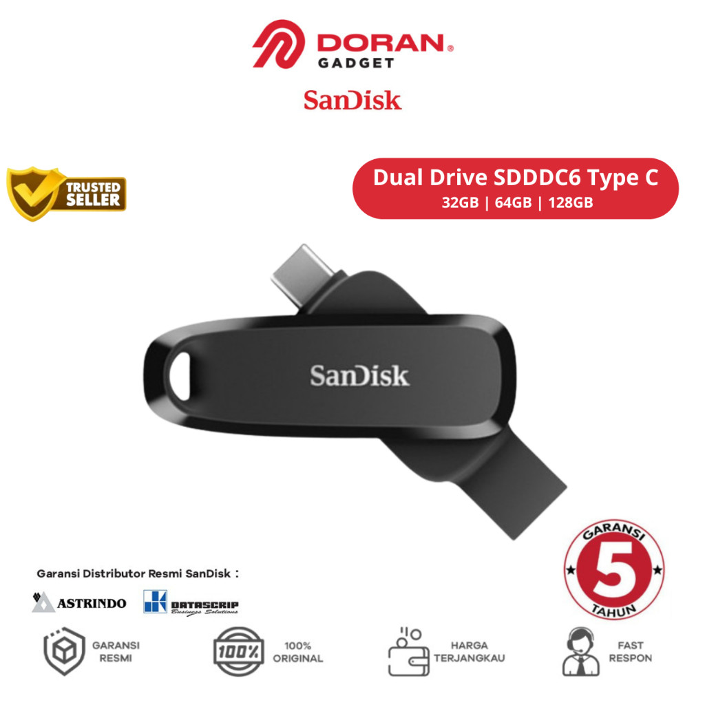 Sandisk FlashDisk SDDDC6 32GB Phone Drive USB Type C Original Garansi Resmi