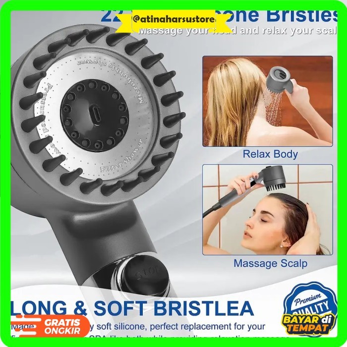 Kepala Shower Set + Filter Turbo Pressure Adjustable 3 Mode KS278 - KS278 SET ABU