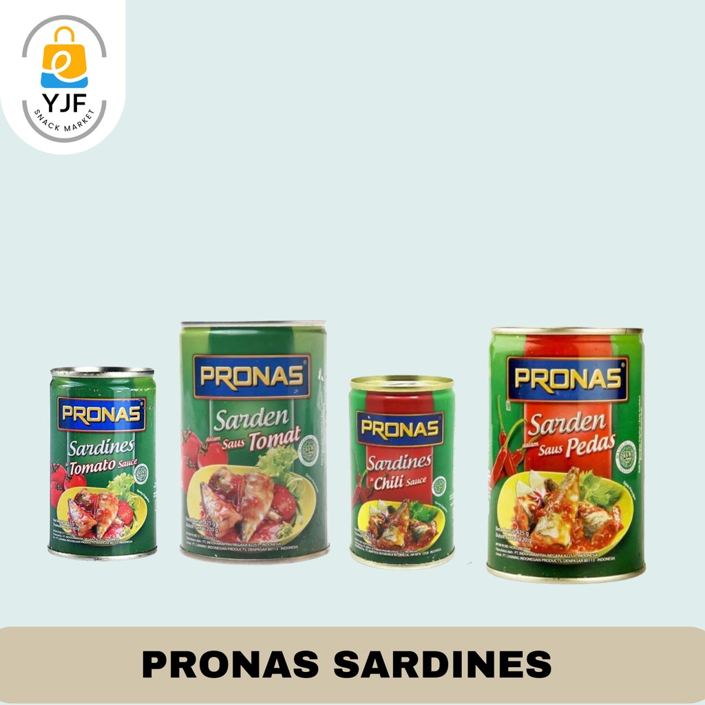 

Pronas Sardines / Sarden / Sarden In Tomato / In Chili Sauce Kemasan 155g / 425g