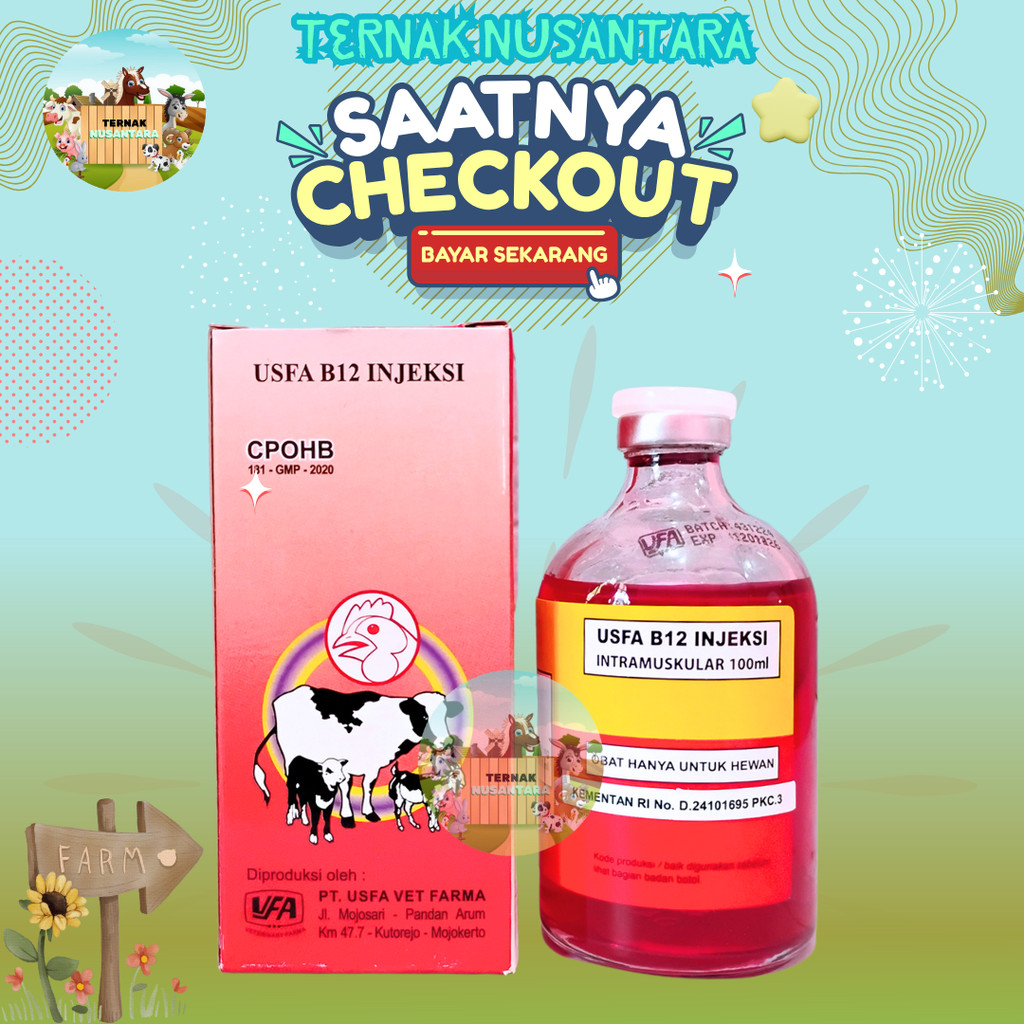 USFA B12 INJ 100 ML - Vitamin B12 Kambing Ayam Sapi