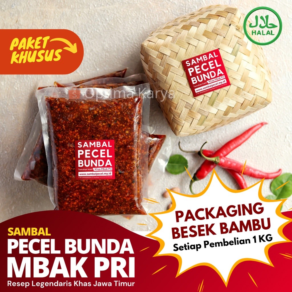 

PROMO Paket Sambel Pecel Bunda Khas Mbak Pri / Sambel Pecel Madiun Kemasan Besek Bambu Semua Varian