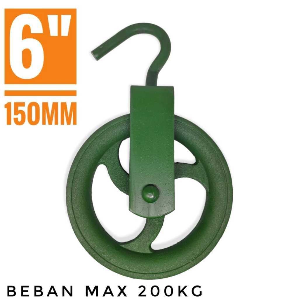 KEREKAN SUMUR COR 6" 200 KG SUPER TEBAL KATROL BESI COR 150MM KATROL TIMBA COR TEBAL