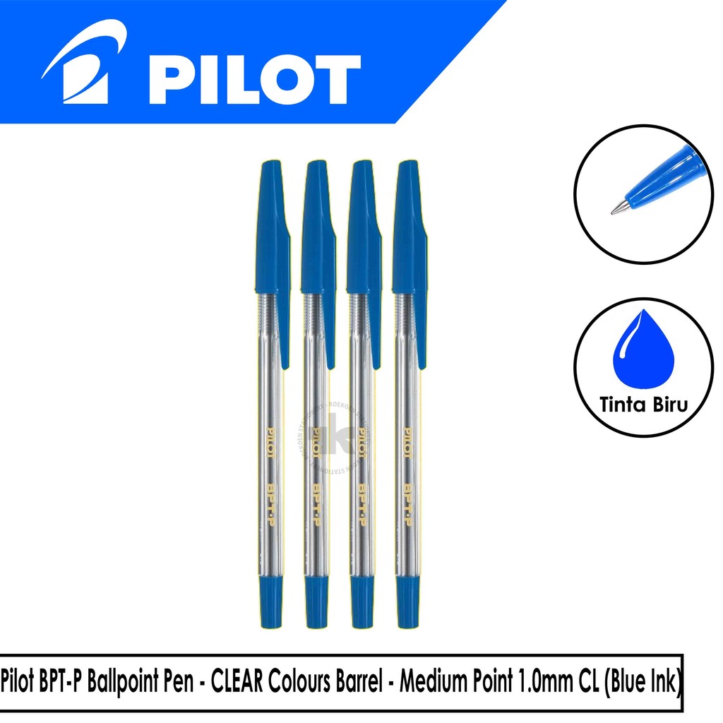 

Pilot BPT-P Ballpoint Pen - CLEAR Colours Barrel - Medium Point 1.0mm CL (Blue Ink)