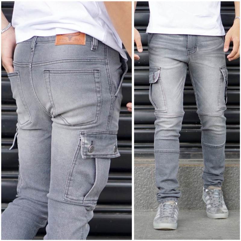 69 Denim Jeans Cargo / Cargo Jeans / Celana Jeans Cargo Pria / Celana Cargo Jeans Panjang Pria