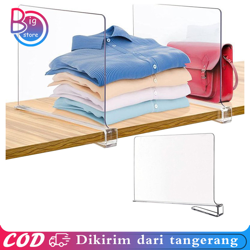 Sekat Lemari Buku Akrilik Sekat Lemari Pakaian Multifungsi Sekat Lemari Baju