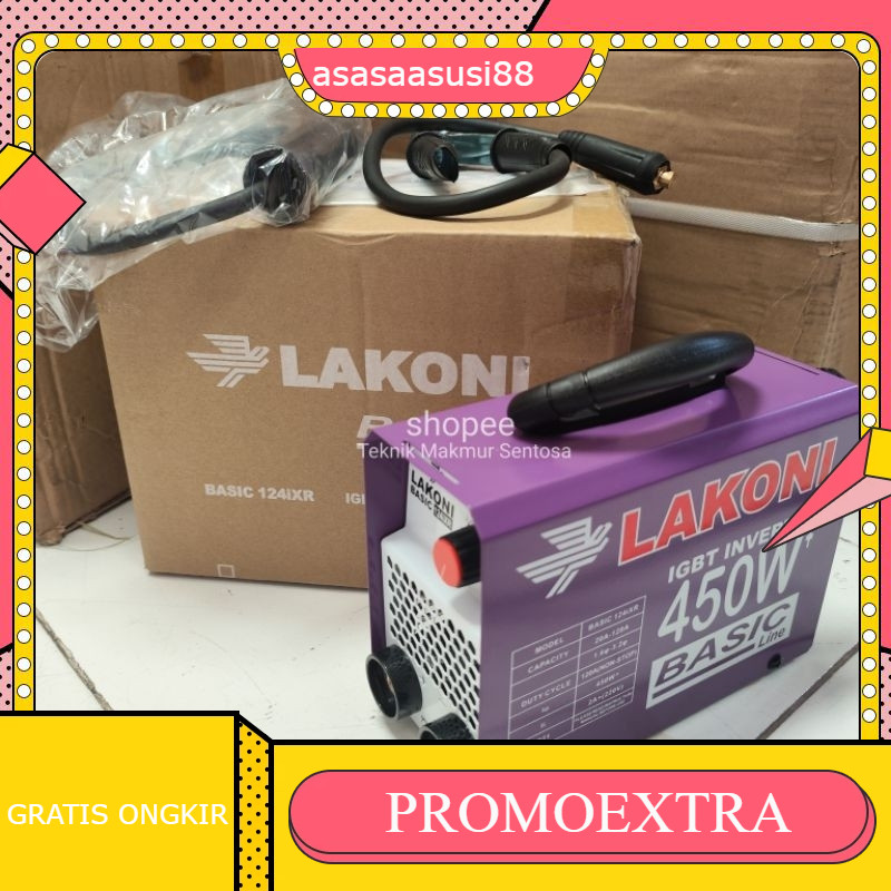 New Lakoni Mesin Las Listrik 450 Watt Trafo Las Inverter Lakoni Basic 124IXR 450 Watt Full Set Dan J