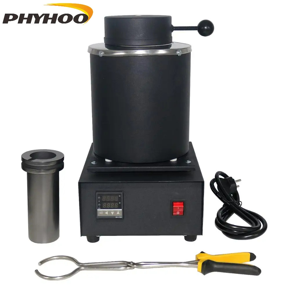 

PHYHOO Metal Melting Furnace with Graphite Crucible Gold Silver Copper & Aluminum for Casting Jewelry Making Suppliers Equipment