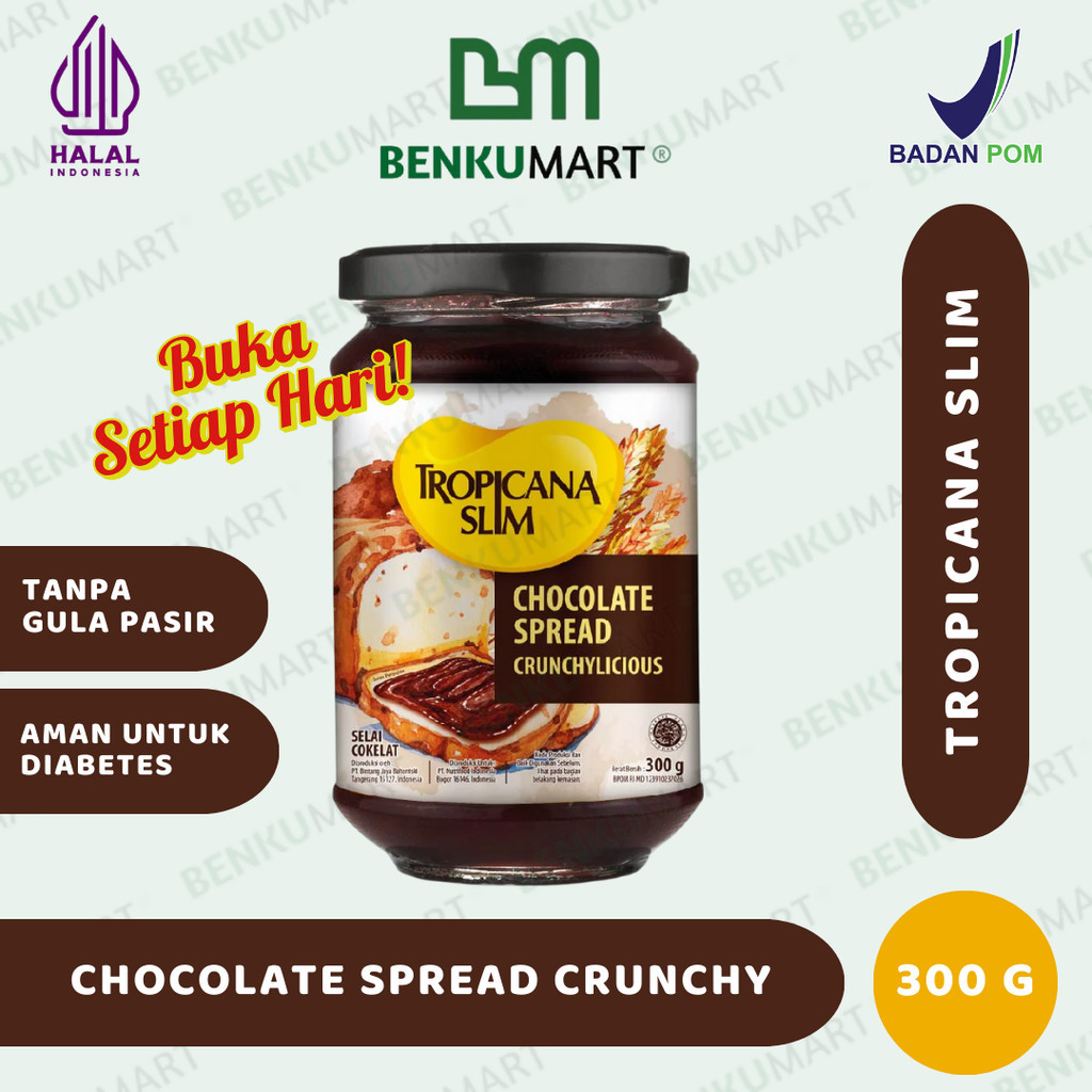 

Tropicana Slim Chocolate Spread 300g - Selai Cokelat Nikmat Tanpa Gula Pasir | HALAL