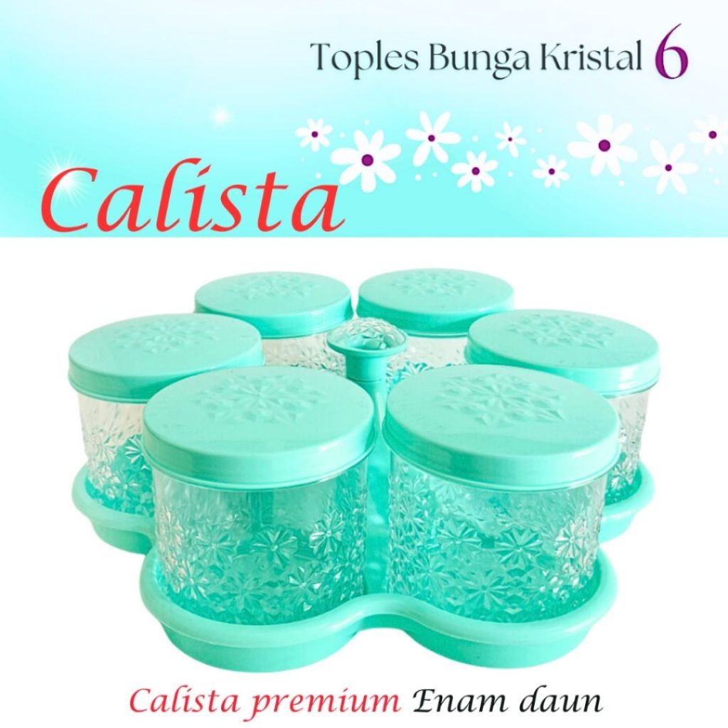 CALISTA SET TOPLES 5 DAUN 6 DAUN / WADAH KUE SNACK TEMPAT MAKANAN / Toples Set 5 Daun Calista / Cali